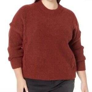 Madewell Plus Cable Havener Pullover Sweater in Heather Auburn (Size 3X)
